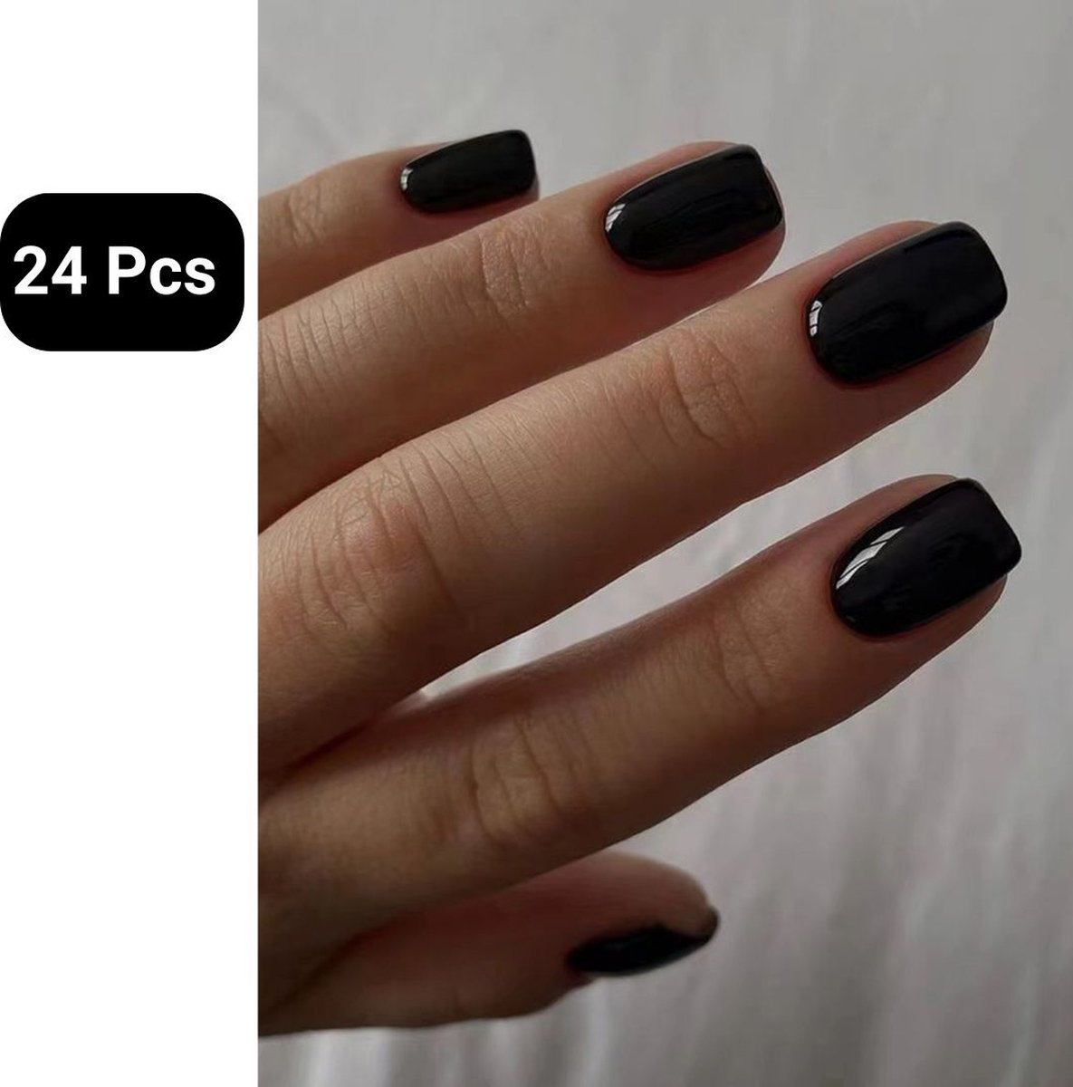 Goedkoopste GUAPÀ® Plaknagels | 24 stuks valse nagels | Press On Nails | Nepnagels | Kunstnagels | Compleet plaknagels starterspakket | Nagels stickers | 24 stuks plaknagels Zwart