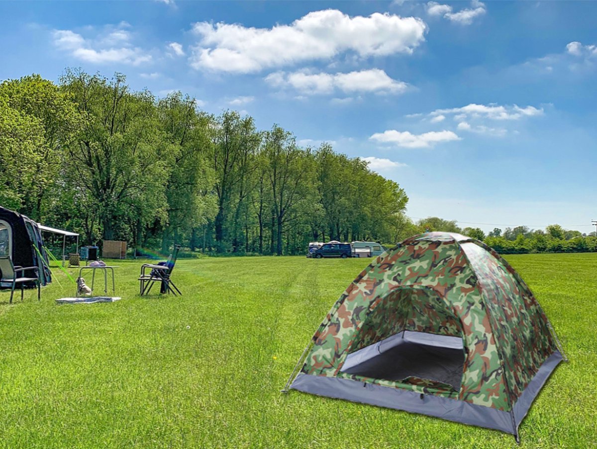 EBTOOLS Tente De Camping Pour 3 à 4 Personnes Tente De Camping