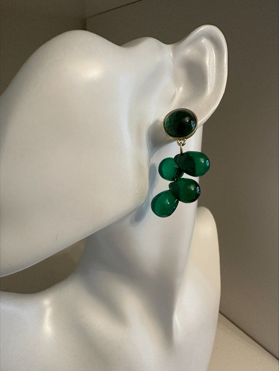 Boucles d'oreilles perles vertes