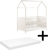 Cabino Baby Bed Sterre Wit 60 x 120 cm Met Matras