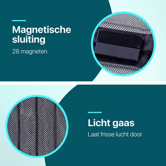 Magnetisch Deurgordijn - Vliegengordijn Zwart - 100x230 cm | Insectenwerend | Frisse Lucht | Natuurlijk Licht | Flystopper - Flystopper