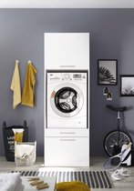 Wasmachine kast met verhoger - Wasmachine kast - Wasmachine ombouw meubel - Wit