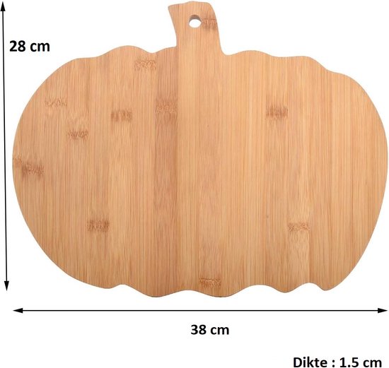 Planche de service - Planche à boire - Planche à goûter - Planche à découper - Forme de citrouille - Bois de Bamboe