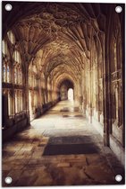 Tuinposter – Gangen van Kathedraal van Gloucester, Engeland - 40x60 cm Foto op Tuinposter (wanddecoratie voor buiten en binnen)