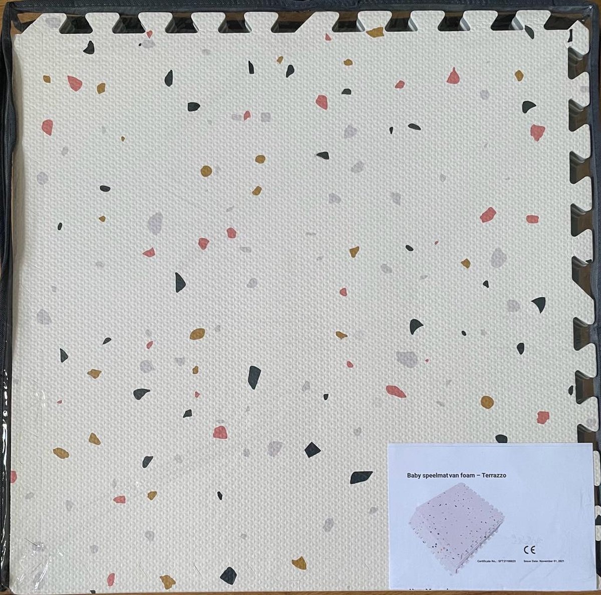 Baby speelmat van foam - Terrazzo - Kruipmat - Zachte Vloertegels - 120 x 180 cm - Speelkleed - Zacht — afbeelding 6