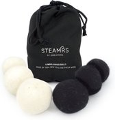 STEAMRS - 6 boules pour sèche-linge - 100 % laine de mouton - Réduit le temps de séchage - Linge plus doux et sans plis