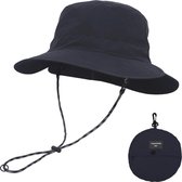 Su.B Zonnehoed Dames, Bucket Hat, Opvouwbaar, Cowboy Hoed Dames, UV-bescherming, Snel Droog, One Size, Verstelbare Maat 53-59 cm - Blauw