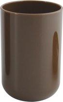 MSV Badkamer drinkbeker/tandenborstelhouder Porto - PS kunststof - bruin - 7 x 10 cm