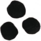 60x knutsel pompons 15 mm zwart