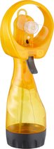 Cepewa Ventilator/waterverstuiver voor in je hand - Verkoeling in zomer - 25 cm - Geel