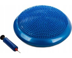 Balanskussen + Pomp - Wiebelkussen - Balansbord - Volwassenen En Kinderen - Met Pomp - 32CM - Blauw
