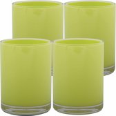 MSV Gobelet / gobelet à limonade - 4x - plastique PS - vert citron - 440 ml - gobelets de camping - luxe