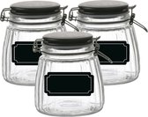 Weckpot/inmaakpot - 6x - 1L - glas - met beugelsluiting - incl. etiketten