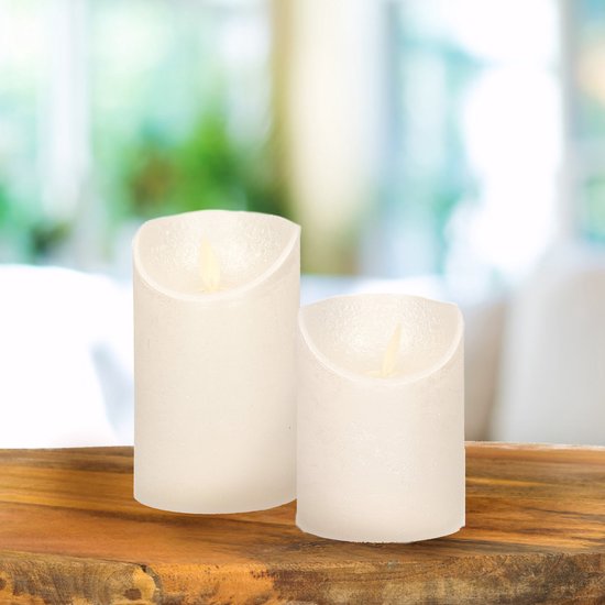 Countryfield-LED kaarsen met vlam 2x - crème wit - Afstandsbediening