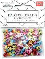 Stern Fabric Letterkralen - 160x - gekleurd - 6 mm - kunststof - alfabet knutselkralen