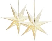 Poinsettias G. Wurm - 2x pcs - blanc - 60 cm - papier - 7 points - Décorations de Noël