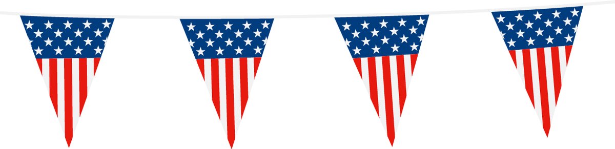 3x Vlaggenlijn USA 10 Meter - Voetbal EK WK Landen Feest Versiering Decoratie