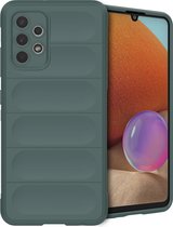 iMoshion Hoesje Geschikt voor Samsung Galaxy A32 (4G) Hoesje Siliconen - iMoshion EasyGrip Backcover - Donkergroen
