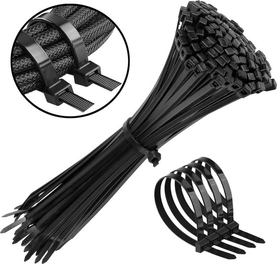 Tie Rips Polyamide kabelbinders, tie rips, zwarte kabelbinders, 140x2,5 mm / 100 ...