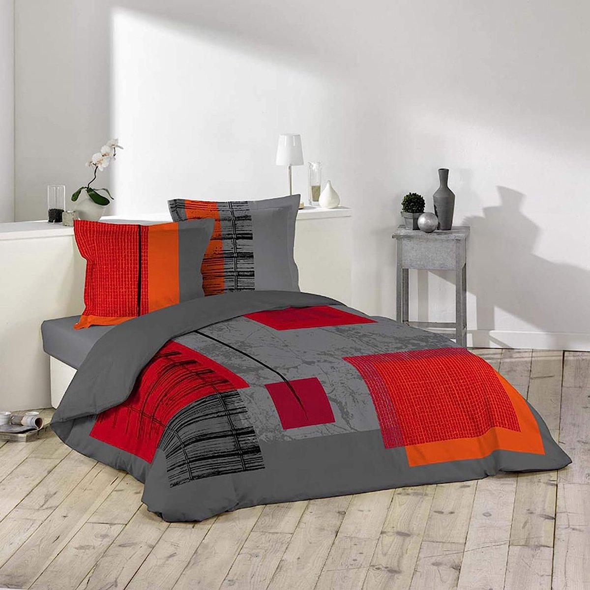 dekbed-roodstand, cato, patroon, 240x220 cm + 63x63 cm, drievoudig