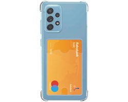 foto van Transparant Dun TPU Hoesje met Pasjeshouder Geschikt voor Samsung Galaxy A52 | Back Cover | Schokbestendig | Ultra Dun | Kaarthouder Achterkant | Shockproof | Doorzichtig