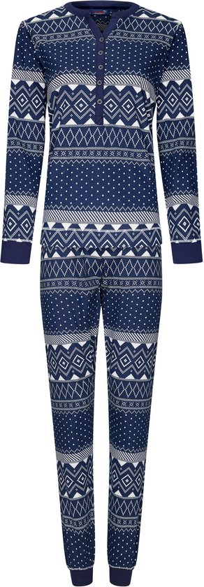 Rebelle - Dames Pyjama set Chrissy - Blauw - Katoen - Maat 42