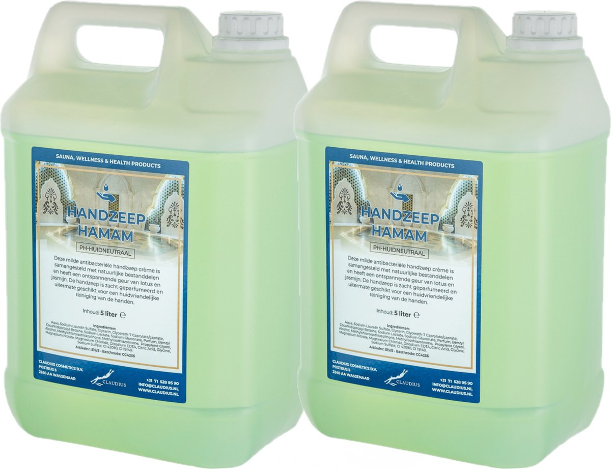 Goedkoopste Handzeep Hamam 5 liter - set van 2 stuks - navulling - Voordeelverpakking