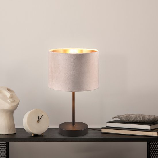 Hay Lamp Trio Leuchten Tafellamp Pure - Messing Mat, Wit Glas, E14 Fitting ( lamp Niet Inbegrepen) Witte Glazen Lampenkapp