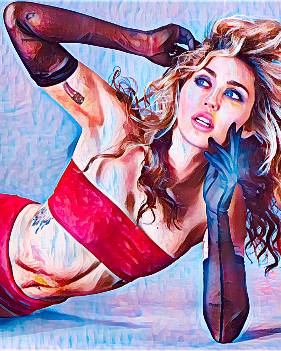 Passion For Art Miley Cyrus 1 - Poster - 30 x 40 cm rood