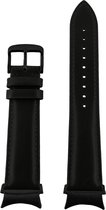 Fungus - Smartwatch bandje - Geschikt voor Samsung Galaxy Watch 6, Watch 5 (Pro), Watch 4 - Leer - Zwart, zwart connector