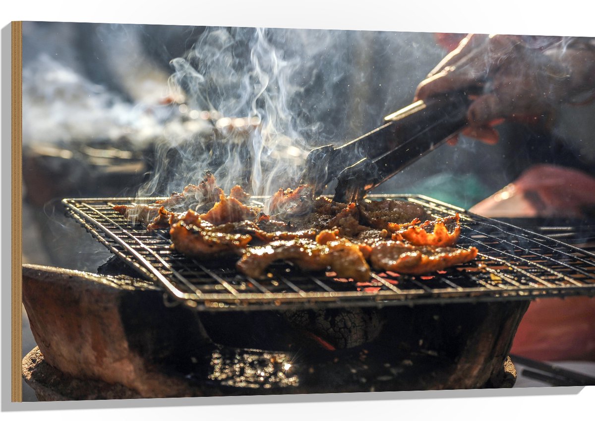 Hout - Barbecue - Kool - Rook - Tang - Vlees - Bakken - Eten - Buiten - 105x70 cm - 9 mm d