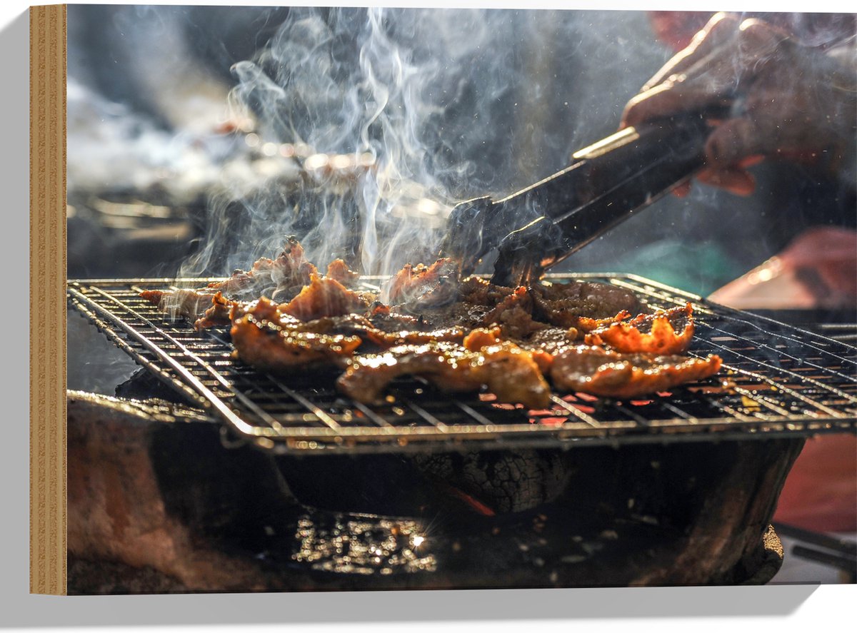 Hout - Barbecue - Kool - Rook - Tang - Vlees - Bakken - Eten - Buiten - 40x30 cm - 9 mm di