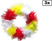 3x Veren krans rood/wit/geel 30cm - Carnaval thema feest Oeteldonk festival deur krans