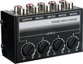 Mini Passief stereo audio mixer - 4 kanalen - CX400 - 4x RCA - Zwart
