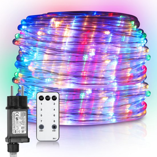 Tube Lumineux Extérieur LED Guirlande Lumineuse Décoration et Adapteur  d'alimentation Multicolore-10M