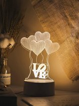 1 stuk 3 Kleur Veranderbaar 3D Hartlicht, Creatieve Hart Nachtlamp voor Thuisdecoratie