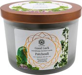 Green Tree - Edelsteenkaars - Aromatherapie - Geurkaars - Good Luck - Patchouli - met edelstenen - 256g