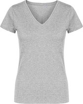 Women´s V-hals T-shirt met korte mouwen Heather Grey - L