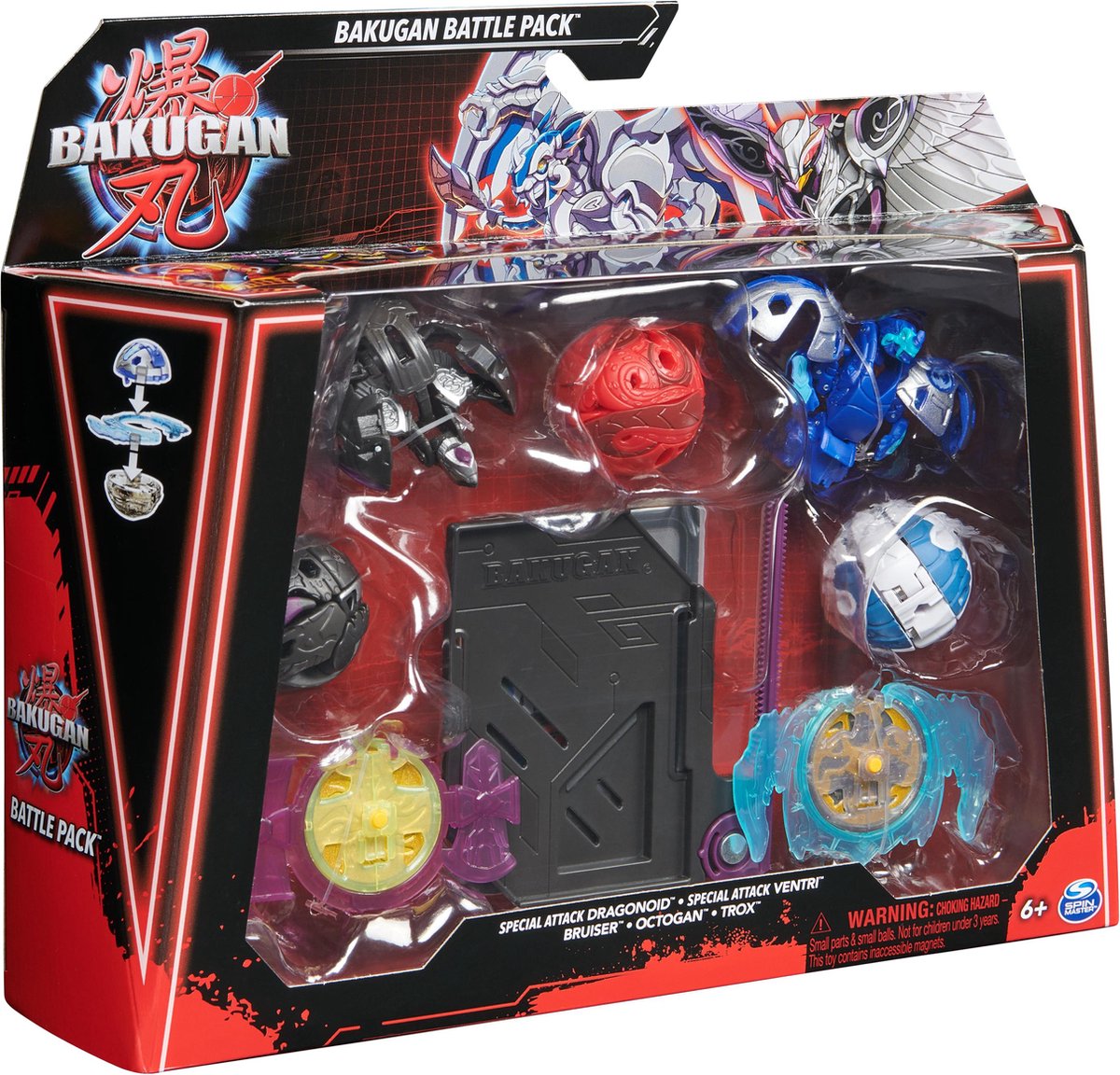 Bakugan 2023 Special Attack Dragonoid, Ventri, Bruiser, Octogan & Trox  5-Figure Battle Pack [Includes Online Roblox Game Code!]