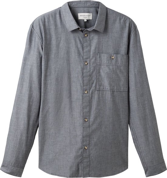 TOM TAILOR mini herringbone shirt Heren Overhemd - Maat XL