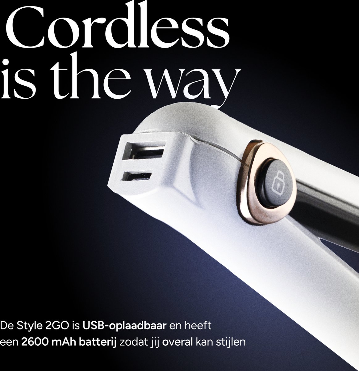 SENVY® Draadloze Mini Stijltang met Powerbank Functie - Wit - afbeelding 3