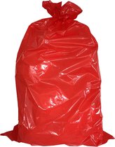 Afvalzakken rood 120 liter - 70x110cm - Dikte 25mu - 250 stuks (doos 10 rollen à 25 zakken)