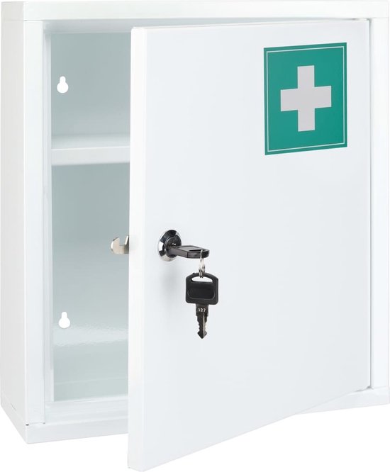 Medizinschrank XXL Metall Medizinschrank Glastür bunt - 50x30 cm