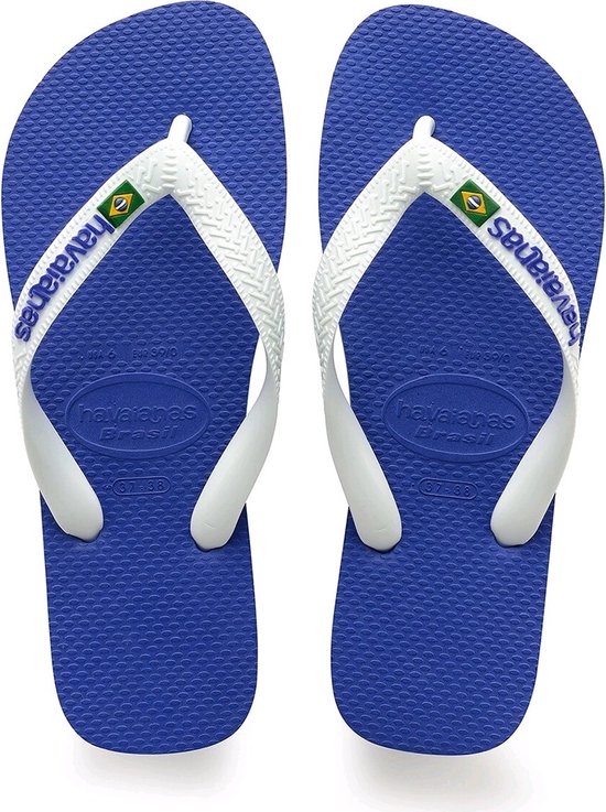 Havainas Brasil Logo Slippers  - Marine-blue