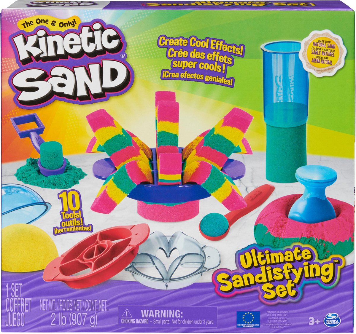 Kinetic Sand Sable modelable et sensoriel , marron, 907 g