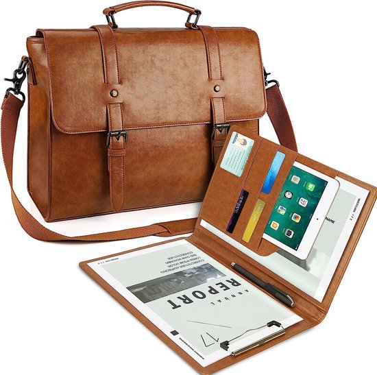 Porte-Documents en cuir véritable - Sac à main Vintage sacoche pour  ordinateur portable homme