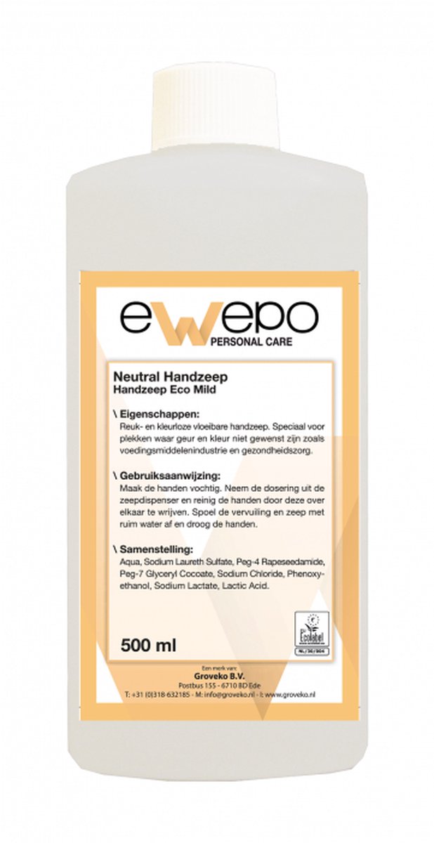 Ewepo Neutral handzeep ongeparfumeerd 500 ml Ewepo