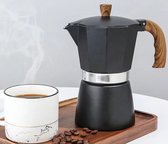 Percolator 3 Kops - Mokkapot Coffee Espresso Maker - Italiaanse Koffiepot Moka Express Pot - 150ml - Zwart