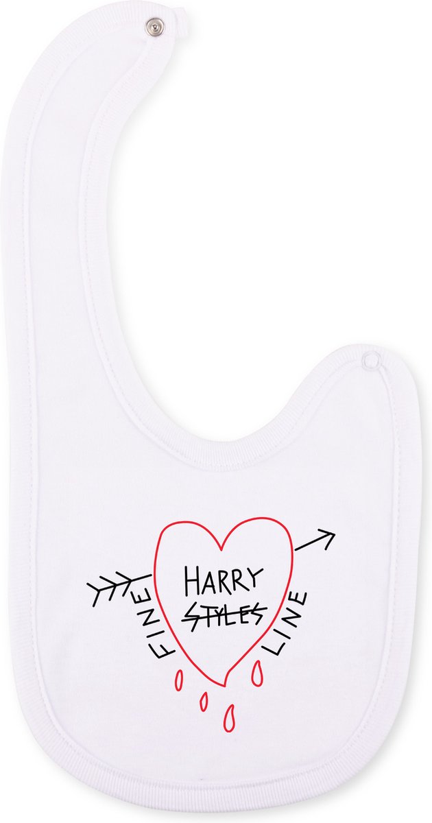 Baby slab met tekst - Slabbetjes - Slabber - Fine Line- slab - harry styles fan gift for new born baby - drukknoop