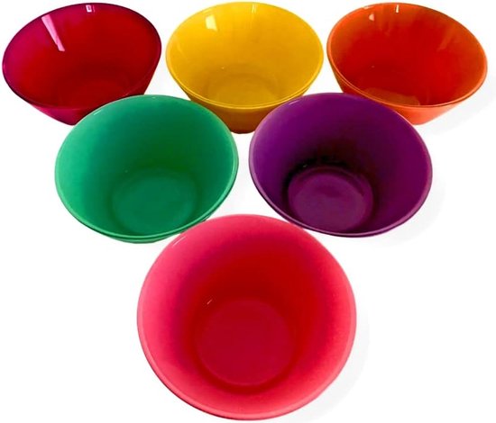 Vega 6 bols en verre coloré - bol à dessert, apéritif, service tapas  (Pastel, 215CC) | bol